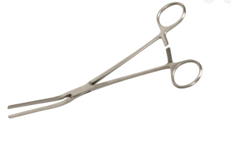 Glassman Stomach Resection Clamp, Jaws W/ Atraumatic Serrations, 4 1/8" (105.0 Mm), 10" (25.0 Cm), Angled